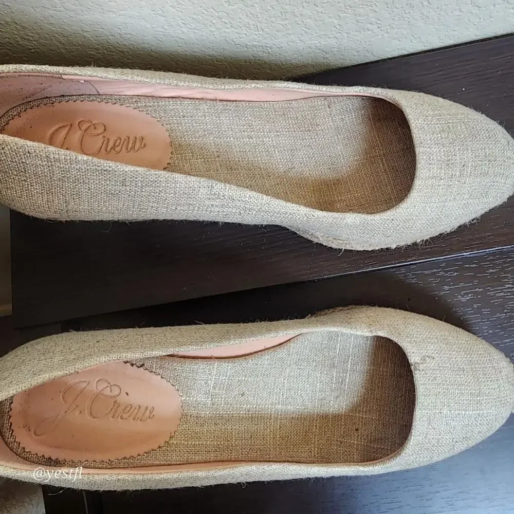 J. Crew Seville espadrille wedges in metallic canvas 8